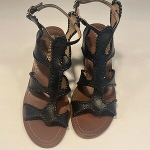 Jack Rogers Jackie Heeled Whipstitch Gladiator Sandals
